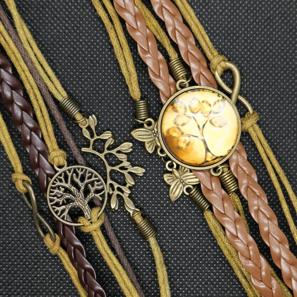 Trees Braids Brown Bracelets